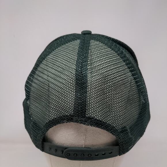 Dixie Chopper Snapback Mesh Back Trucker Hat Green Distressed Graphic Logo - Picture 5 of 9